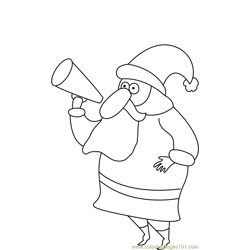 Santa Announcing Free Coloring Page for Kids