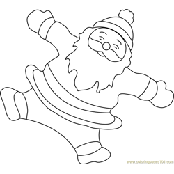 Santa Dancing Free Coloring Page for Kids