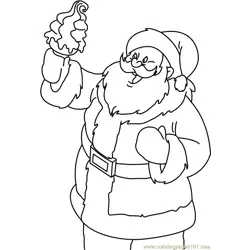 Santa Eating Ice Cream Free Coloring Page for Kids