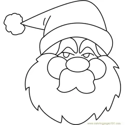 Santa Face Cute Free Coloring Page for Kids