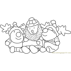 Santa Playing Free Coloring Page for Kids