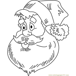 Santa face Free Coloring Page for Kids