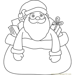 Santa himself in Giftbag Free Coloring Page for Kids