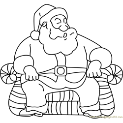 Santa on Couch Free Coloring Page for Kids