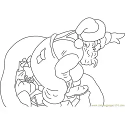 Santa on top of Gifts Free Coloring Page for Kids
