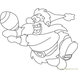 Santa playing Rugby Free Coloring Page for Kids