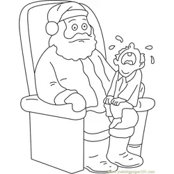 Santa trying Free Coloring Page for Kids
