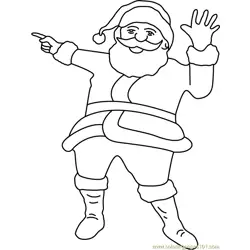 santa claus happy Free Coloring Page for Kids