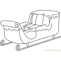 Santa's Sleigh Free Coloring Page for Kids