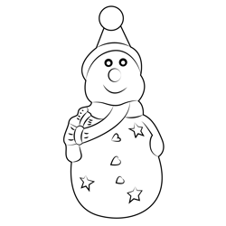 Ceramic Snowman Free Coloring Page for Kids