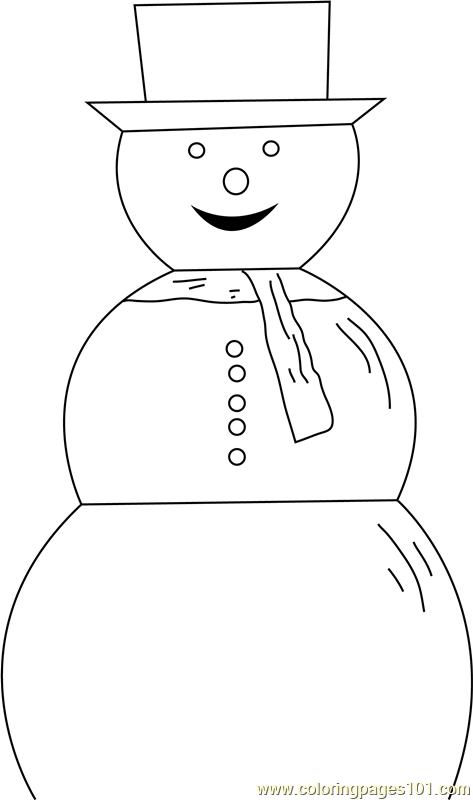 snowman coloring cute christmas printable coloringpages101
