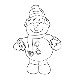 Snow Man Free Coloring Page for Kids