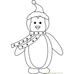 Christmas Penguin Free Coloring Page for Kids