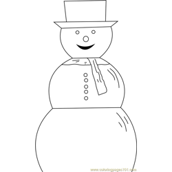 Cute Snowman Free Coloring Page for Kids