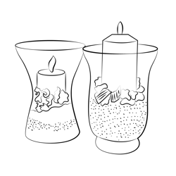 Fancy Candle Free Coloring Page for Kids