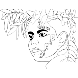A Boy Dressed In A Tree Free Coloring Page for Kids