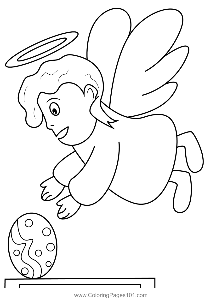 Angel Picking An Easter Egg