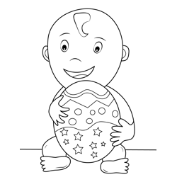 Baby Holding Easter Egg Free Coloring Page for Kids