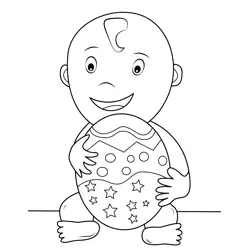 Baby Holding Easter Egg Free Coloring Page for Kids