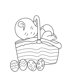 Baby on Eater Basket Free Coloring Page for Kids
