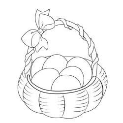 Beautiful Easter Basket Free Coloring Page for Kids