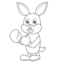Boxer Easter Bunny Free Coloring Page for Kids