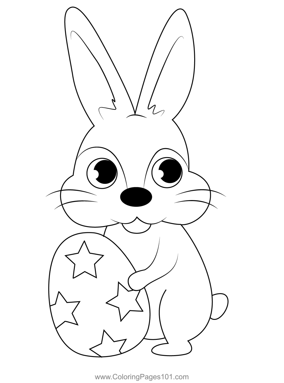 Bunny Holding Easter Egg