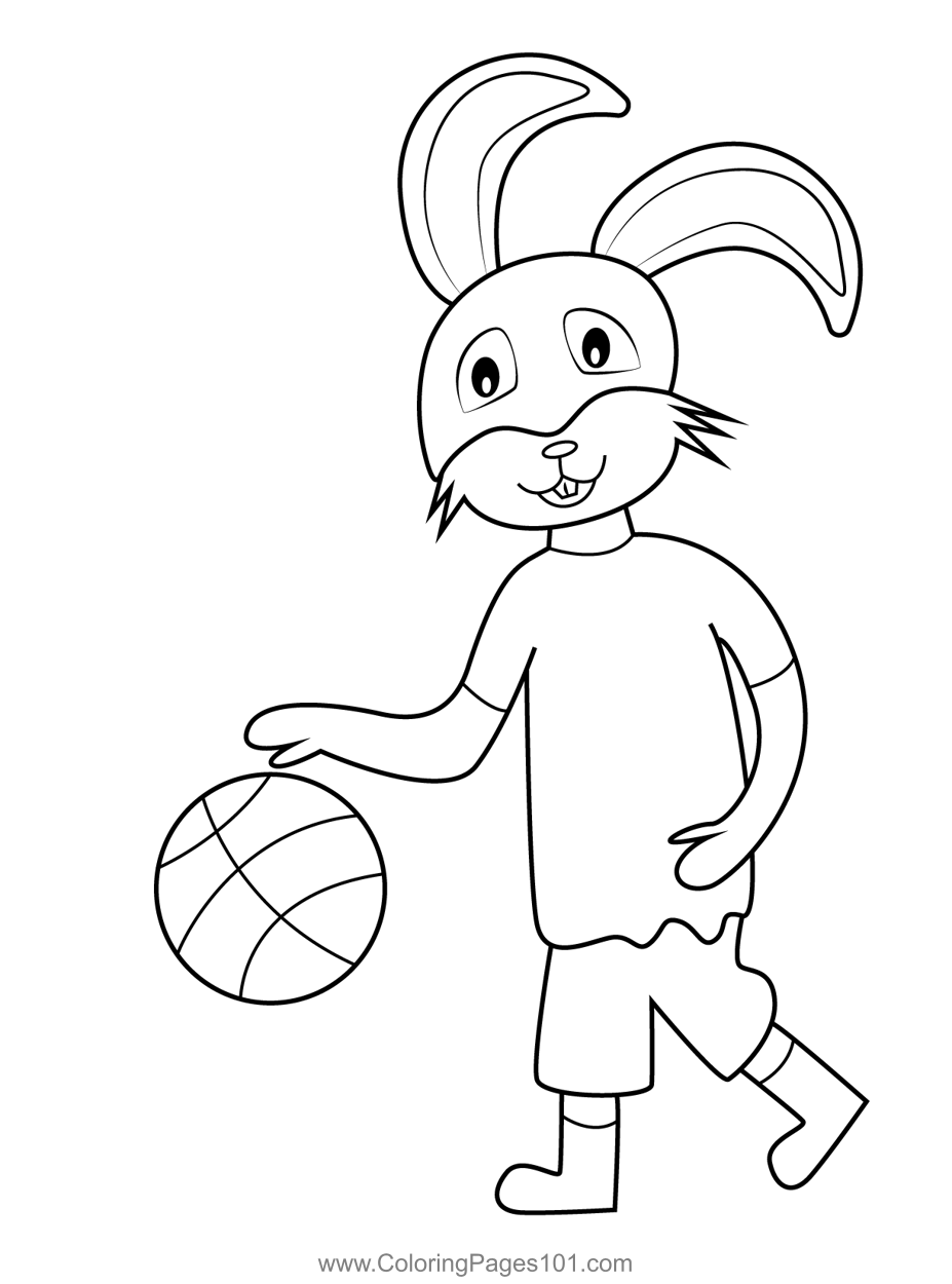 Bunny Playing Basketball