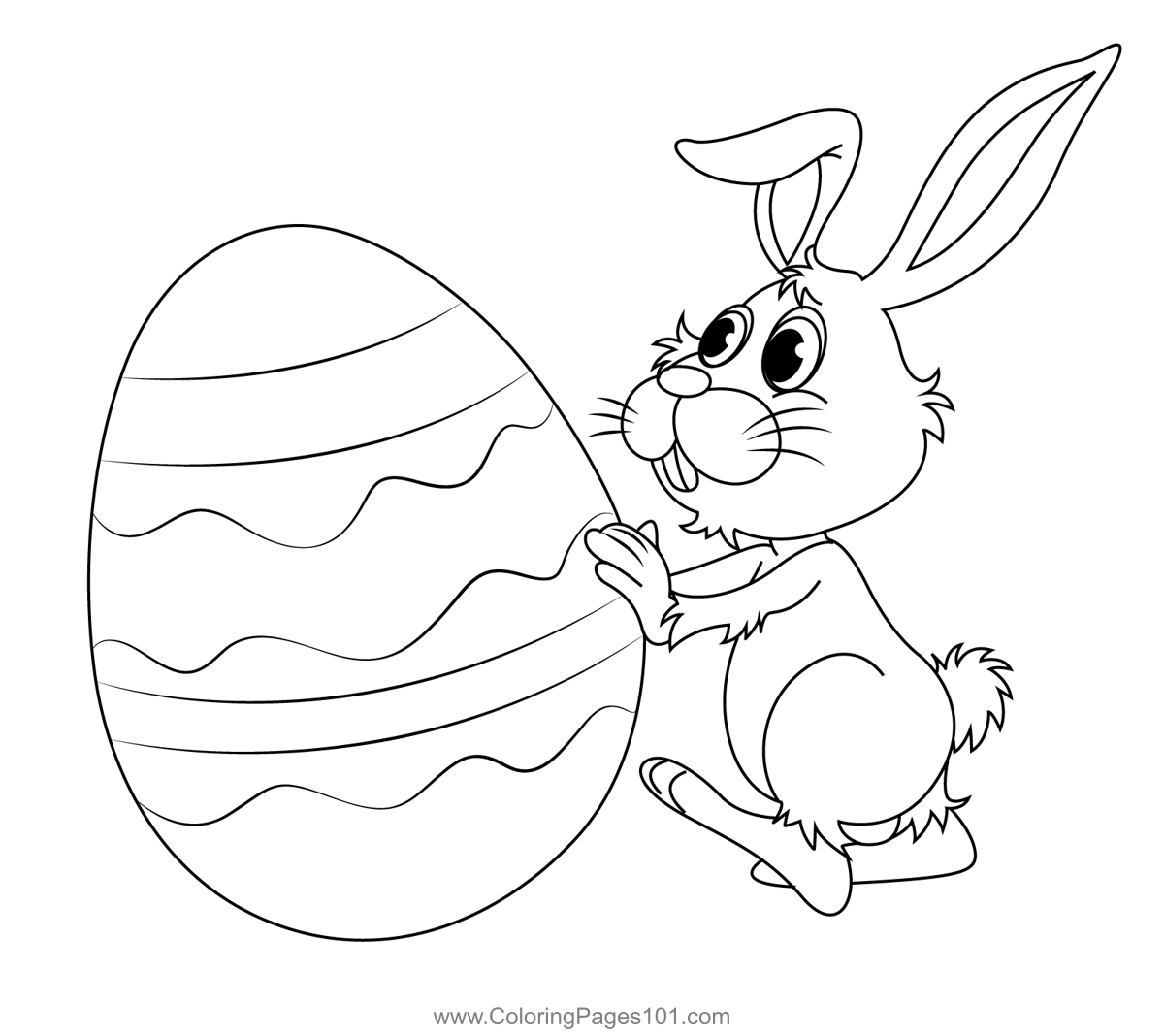 Bunny With Big Easter Egg