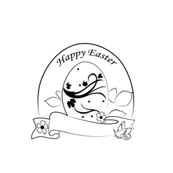 Colorful Easter Card Template Free Coloring Page for Kids