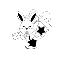 Cute Bunny Brings Easter Egg Free Coloring Page for Kids