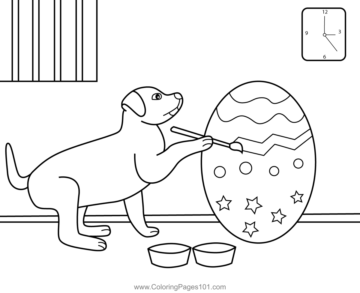 Dog Painting Easter Egg