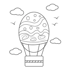 Easter Air Balloon Free Coloring Page for Kids