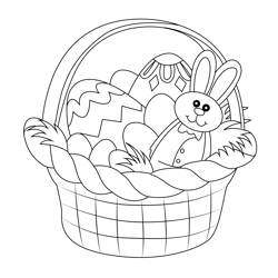 Easter Basket Free Coloring Page for Kids