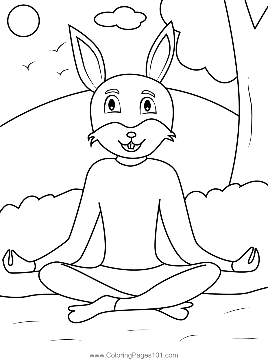 Easter Bunny Doing Yoga