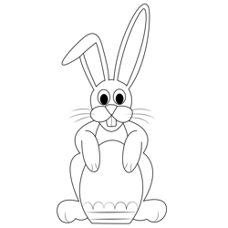 Easter Bunny Looking Funny Free Coloring Page for Kids