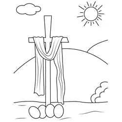 Easter Cross Free Coloring Page for Kids
