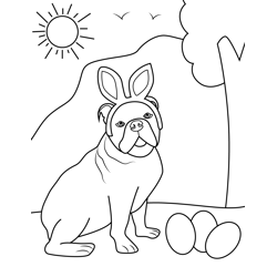 Easter Dog Free Coloring Page for Kids