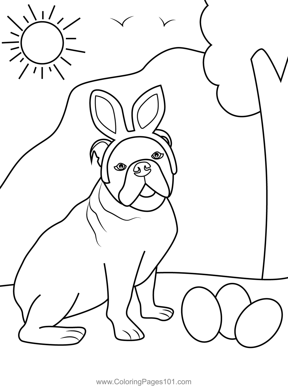 Easter Dog Coloring Page for Kids - Free Easter Printable Coloring