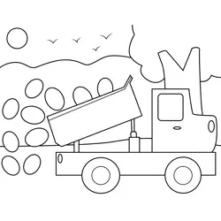 Easter Dump Truck Free Coloring Page for Kids