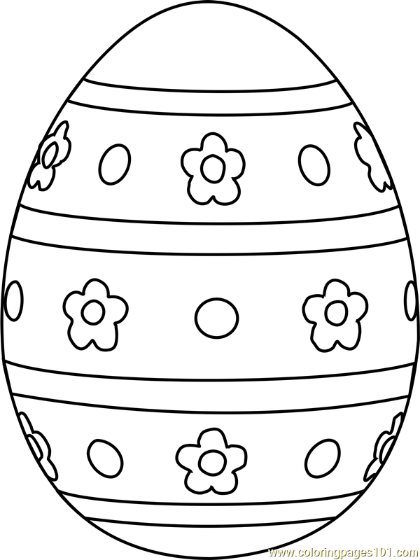 Easter Egg Design 1 Coloring Page for Kids - Free Easter Printable