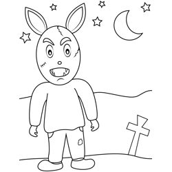 Easter Egg in Scary Costume Free Coloring Page for Kids