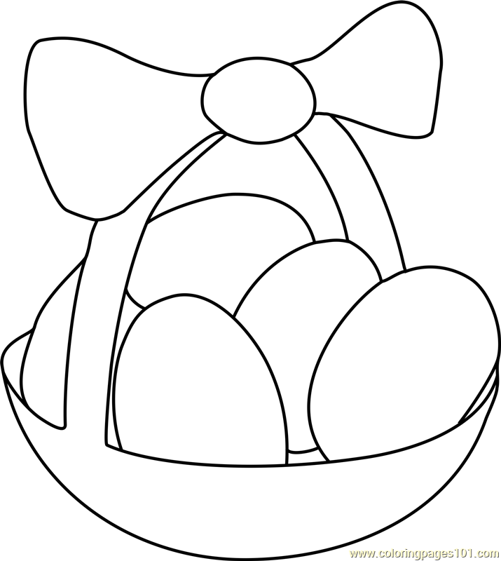 Easter Eggs Basket Coloring Page for Kids - Free Easter Printable