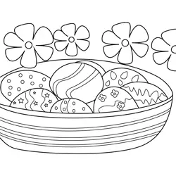 Easter Eggs in Basket Free Coloring Page for Kids