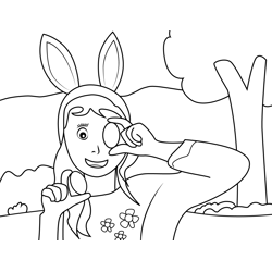 Easter Girl Showing Egg Free Coloring Page for Kids