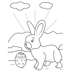 Easter Rabbit Free Coloring Page for Kids