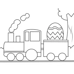 Easter Train Free Coloring Page for Kids
