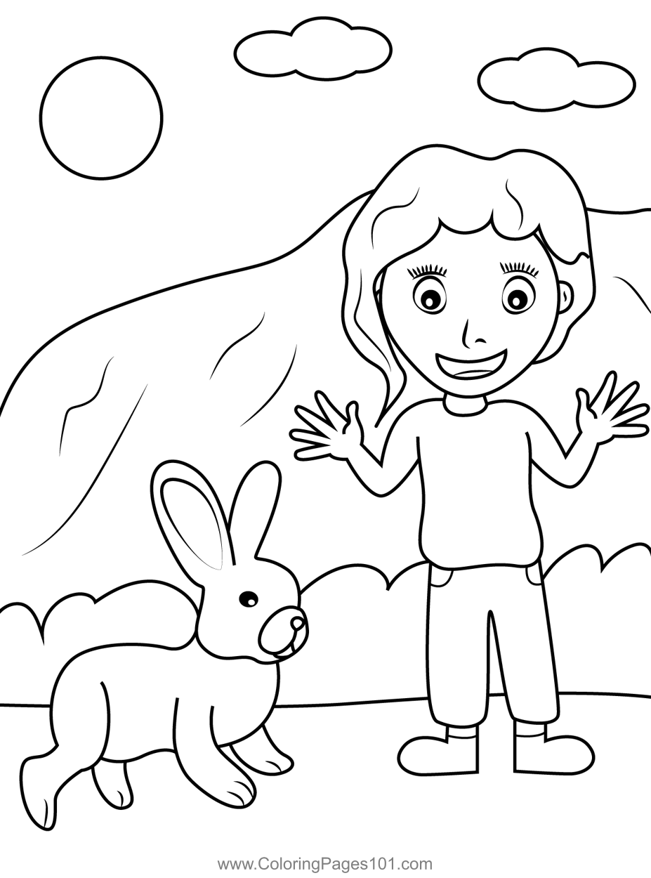 Girl Surprised Seeing Rabbit