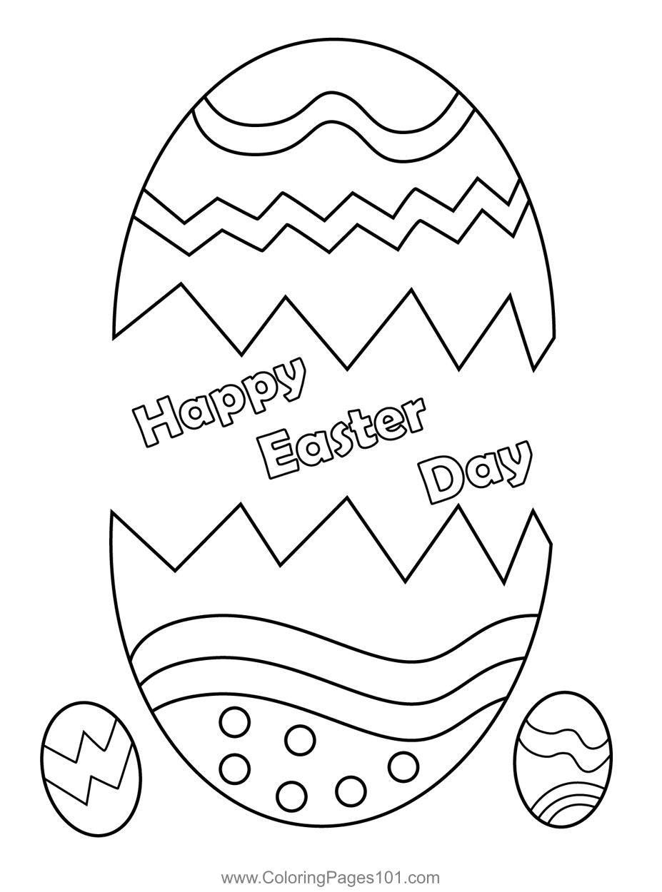 Happy Easter Day Coloring Page for Kids - Free Easter Printable