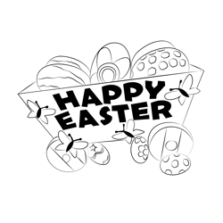 Happy Easter Wow Free Coloring Page for Kids